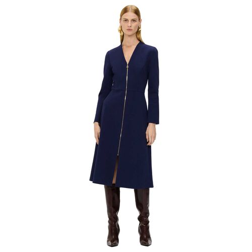 Veronika Maine Compact Ponte Zip Front Dress